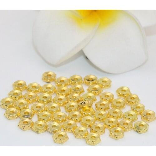 7 type 100pcs round flowers wheel abacus rondelle gold-color silver-color spacers beads accessories diy jewelry finding B2521