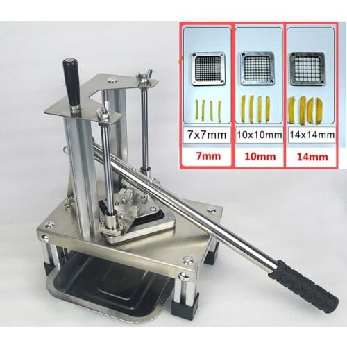 Commercial French Fry Cutter Stainless Steel Potatos Strips Slicer Vegetable Fruit Potatos Chips Hand Press Cutting Machine