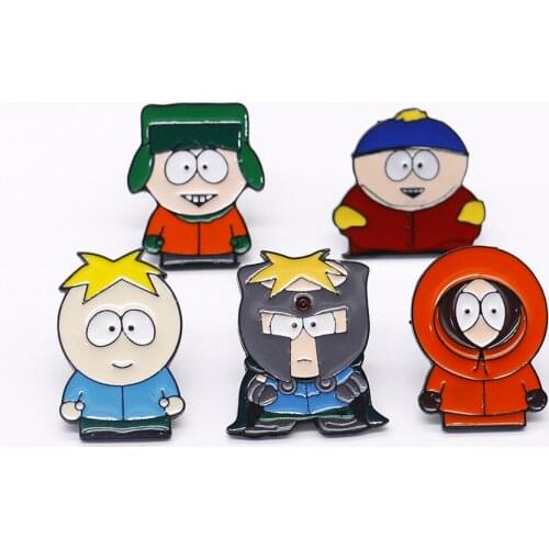 Cartoon South Park Brooch Metal Enamel Badge Pin Backpack Hat Lapel Badge Men Women Fashion Jewelry Gifts