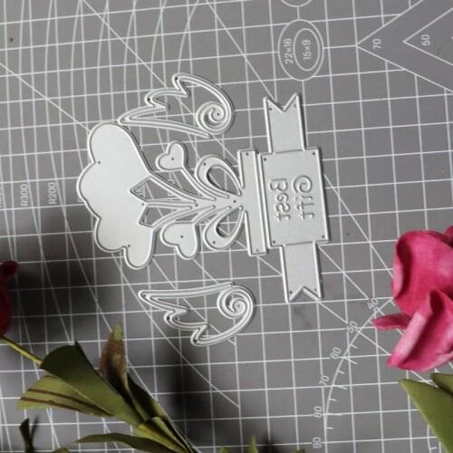 Heart Potted Plant Wing Metal Cutting Dies for DIY Scrapbook Cutting Die Paper Cards Embossed Decorative Craft Die Cut