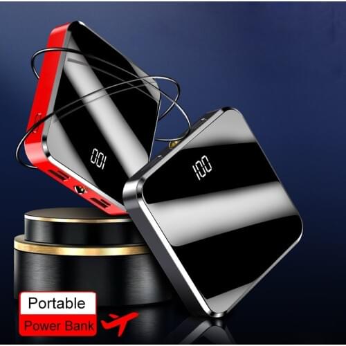 Mini Portable Power Bank Mirror Screen LED Display 30000mAh Powerbank External Battery Pack Poverbank for Xiaomi IPhone Huawei