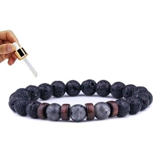 Natural Moonstone Bead Tibetan Buddha Bracelet chakra Lava Stone Diffuser Bracelets Men Jewelry gift