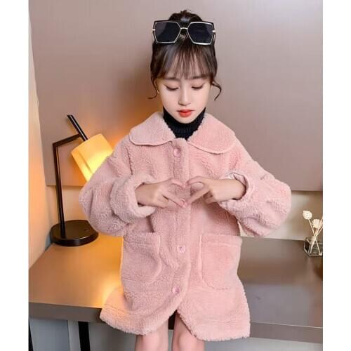 New Fashion 2020 Girls Clothing For Autumn Winter Girl Jackets Coats For 4-13 Age Kids Clothes Warm Fur Fur Children Outerwear
