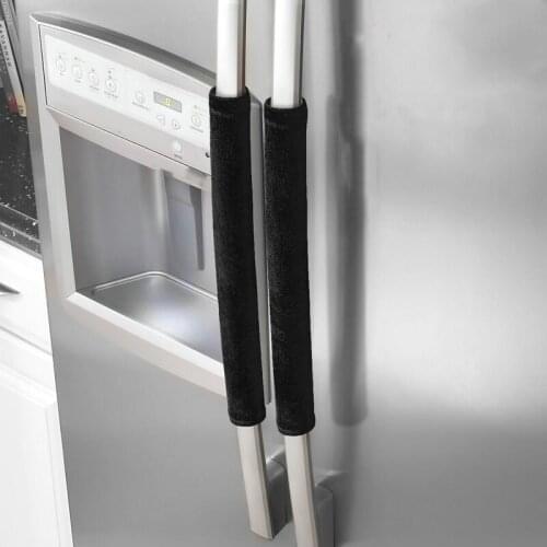 New 2Pcs/Set Black Grey Refrigerator Door Handle Cover Kitchen Appliance Decor Fridge Oven Handle Antiskid Door Knob Protector
