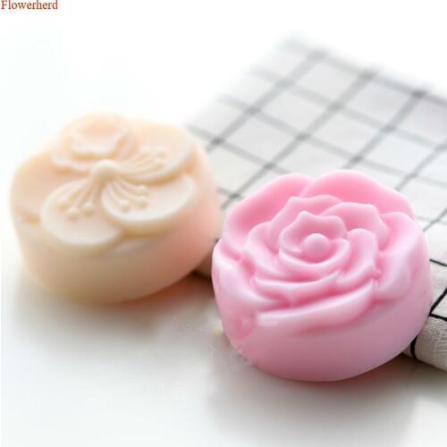 New 4 Cavities Soft Silicone Mold Handmade Soap Mold DIY Fondant Cake Silicone Mold Soap Making Set Bath Supplies Cake Decors