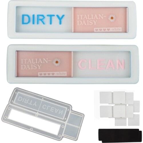 Dishwasher Sign Epoxy Resin Mold Home Ornaments Silicone Mould DIY Crafts Jewelry Casting Tools