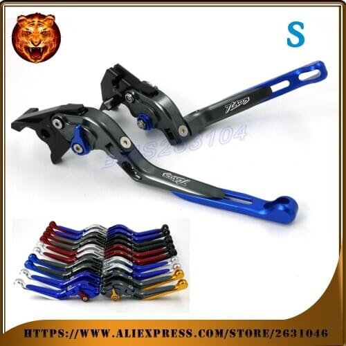 Adjustable Folding Extendable Brake Clutch Lever For SUZUKI TL1000 TL1000S 1997-2001 99 BLUE WITH LOGO Motorcycle 1998 1999 2000