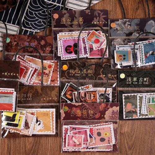 Japanese Style Series Journal Sticker Package Decorative Stickers Scrapbooking Stick Label Diary Album stationery Stamp Sticker