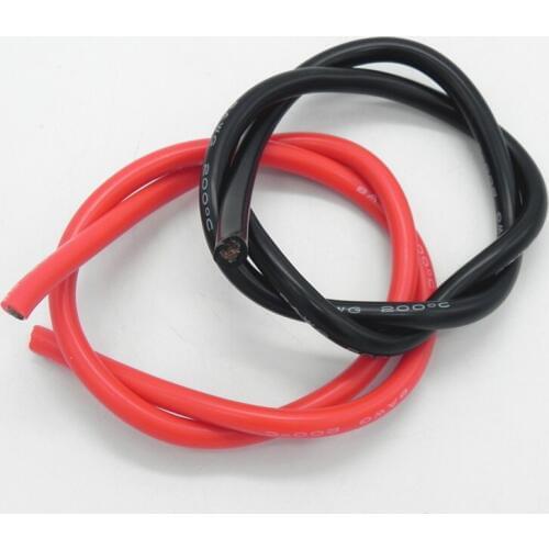 20 sets/lot 8AWG Silicone wire cable 0.5M Black + 0.5M Red Conductor construction Tinned copper cable high temperature