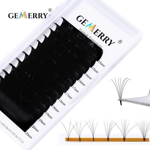 Super Long 15-20mm Easy Fanning False Eyelash Extensions Gemerry New Hot Auto Blooming Fanning Makeup Lashes 20-25mm Mixed