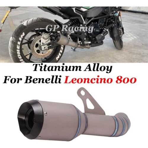 Titanium Alloy Slip On For Benelli Leoncino 800 Motorcycle System GP Exhaust Escape Modify Middle Link Pipe Carbon Fiber Muffler