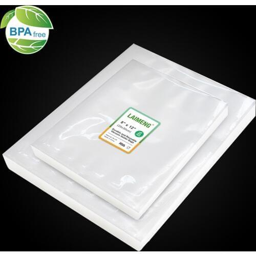 LAIMENG 100 Vacuum Bags Food Storage Bags Pre-Cut Storage for Vacuum Packer Vac Sealers Sous Vide Vaccume Safe Heavy Duty P263