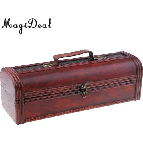 MagiDeal Vintage Portable Wood Wine Box Unique Gift Wine Storage Box Bottle Packags