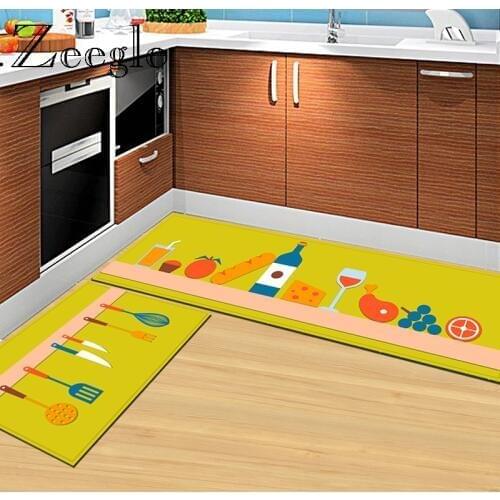 Zeegle Floor Mats for Kitchen Bathroom Mats Doormats Anti-slip Cooking Utensils Printed Rugs Hallway Mat Bedroom Carpets
