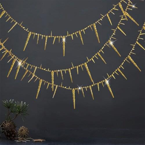 Winter Kindergarten School Decor Christmas Dressing up Ice Column Hanging Flag Christmas Decorations Supplies New Year 2021