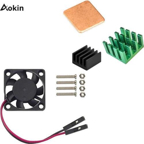 1 set Raspberry Pi 3 4 Cooling Fan DC 5V + 3 Pcs Heatsinks for Raspberry Pi 3b 2b B+ Copper cooling pad for raspberry pi 3/2
