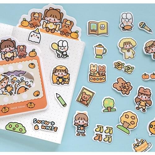 100Sheets/Pack Kawaii Cute Girl Sticker Scrapbooking Diary Planner Bullet Journal Decorative School Office Stationery Supplies