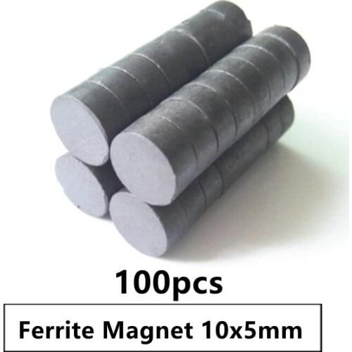 100pcs/lot Y30 Disk Ferrite Magnet 10*5 Permanent magnet 10x5 Black Round Speaker magnet 10 x 5