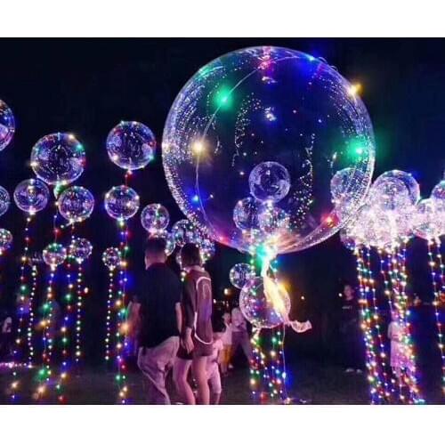 18 inch Clear Bubble Balloon With Led Strip Copper Wire Luminous lighting Balloons wedding Decoration birthday party Supplies