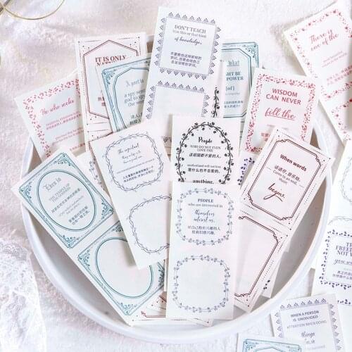45Pcs/Lot Poem Frame Collage Material Paper Junk Journal Planner Scrapbooking Vintage Decorative DIY Craft Paper
