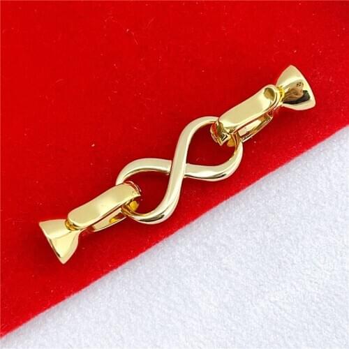 Infinite Loop Copper Clasps Hooks for Diy Jewelry Findings Making Gold Color Necklace Bracelet Handmade Accessorisze