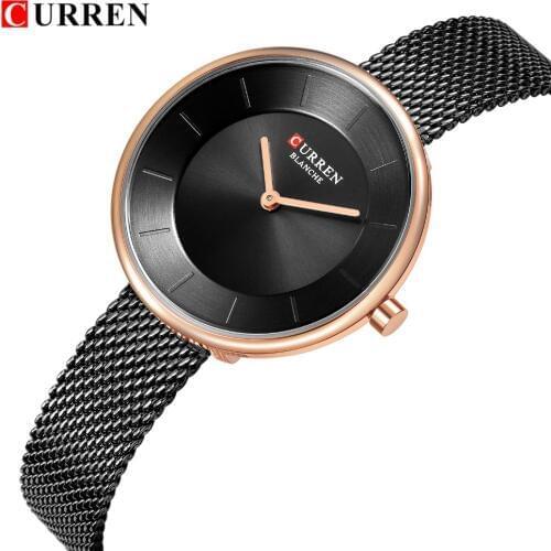 CURREN Women Quartz Watch Simple Fashion Ladies Wristwatch Stainless Steel Mesh Band Waterproof Female Clock Gifts relojes mujer