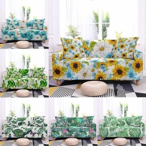 Flower Leaves Sofa Cover Stretch Furniture Covers Elastic Sofa Covers for Living Room Sofa Slipcovers for Armchairs Couch Covers