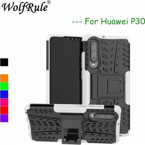 Phone Case Huawei P30 Cover Dual Layer Armor Silicone Case For Huawei P30 Holder Stand Shell For Huawei P30 Phone Fundas