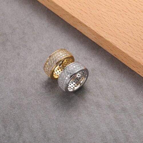 Hip Hop Zircon Brass CZ Ring Iced Out Men And Women Rings R033