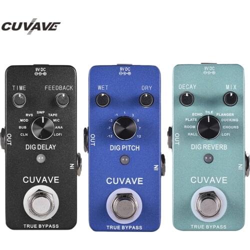 CUVAVE Digital Reverb Guitar Effect Pedal True Bypass Full Metal Shell DIG Pitch DIG DELAY for guitar pedal guitar accessories