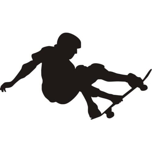 Art Mural Skateboard Stunt Vinyl Wall Stickers Sport Wall Decal For Boys Rooms Removable Silhouette Decor Black Wallpaper ZA391