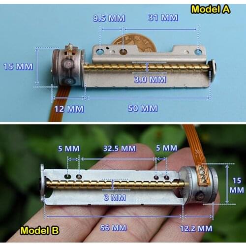 Japan Imported 15MM 2 Phase 4 Wire Micro Stepper Motor Two-phase Four-wire Micro Mini Electric Stepping Motor Screw Rod Model