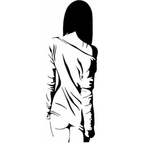 Personality Lazy Sexy Girl Car Stickers High Quality Cover Body Fashion Stickers Pvc Personality Stickers Black/white, 16cm*6cm