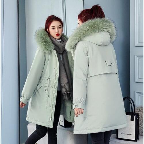 ISENMAL 2021 New Cotton Thicken Warm Winter Jacket Coat Women Casual Parka Winter Clothes Fur Lining Hooded Parka Mujer Coats