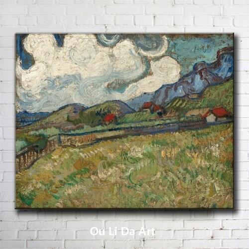Impression Van white cloud farmland scenery canvas printings oil painting printed on canvas wall art decoration picture no frame