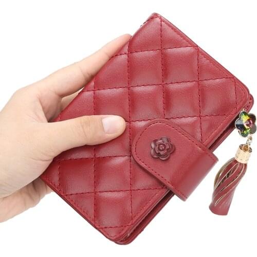 5-Colour Women Girls Fashion Short Wallets Lady Female PU Leather Zipper Tassel Coin Purse Clutch Money Multi-Card Holder