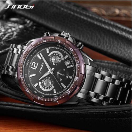 SINOBI Top Brand Luxury Wrist Watch Men Watch Fashion Luminous Mens Watch Calendar Sport Watches Clock erkek kol saati relogio