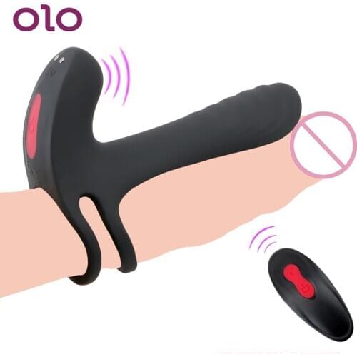 OLO G-Spot Vibrator Cockring Orgasm Vagina Clitoris Stimulate Nipples Massager Penis Erection Long Lasting Sex Toys For Couple
