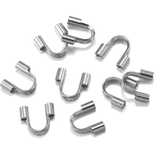 30Pcs 4.5x4mm Stainless Steel Wire Guardian Wire Protectors Loops U Shaped For Jewelry Making DIY Accessories Supplies Wholesale