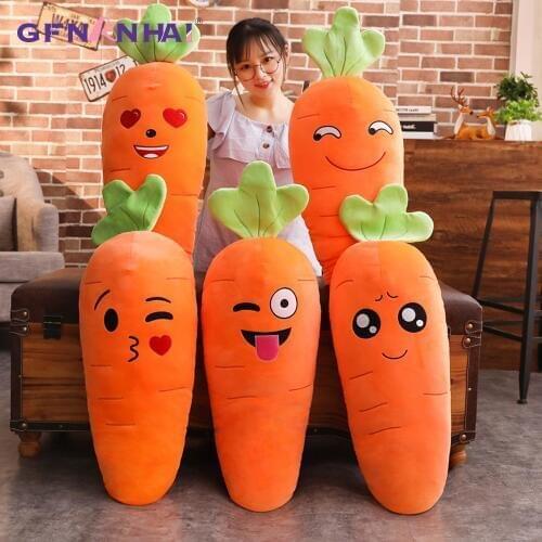 1pc 45/70/90cm Cartoon Smile Carrot Plush toy Cute Simulation Vegetable Carrot Pillow Dolls Stuffed Soft Toys for Children Gift