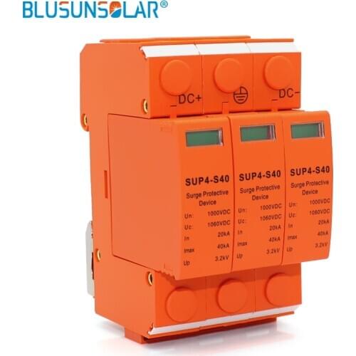50 pcs/lot excellent quality 3P DC 1000V SUP4-S40 SPD 20/40KA DC Surge Arrestor Protective Device for Solar System Protection