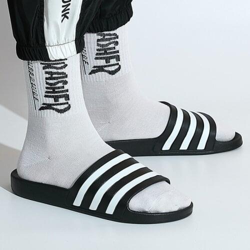 Slippers for Men Beach Flip Flops Male Black and White Stripes EVA Casual Summer Shoes Couples Soft Women Slides Zapatos Hombre