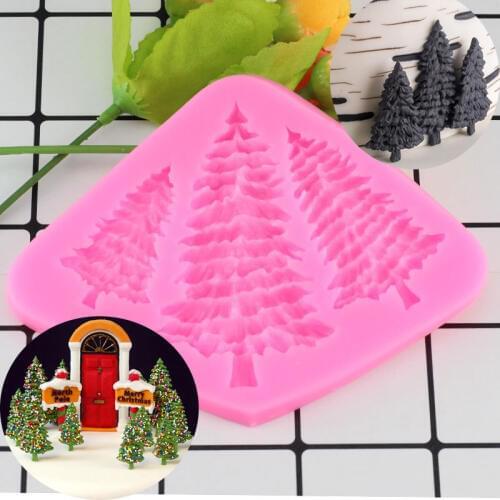 Fondant Cake Silicone Mold Christmas Tree Leaf Shape Chocolate Biscuits Mould DIY Kitchen Baking Cake Decoration Tool Soap Mold