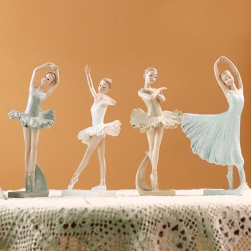 Nordic Resin Statue Ballet Girl Figurine Home Decor Figure Doll Living Room Desktop Decoration Accessories Female Holiday Gift