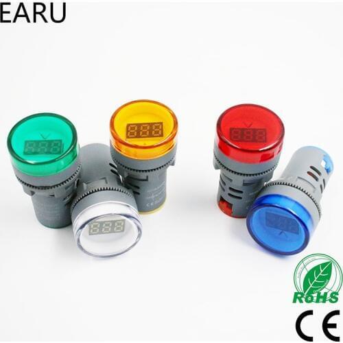 22MM AD16 AD16-22DSV Type AC 60-500V Mini Voltage Meter LED Digital Display AC Voltmeter Indicator Light/Pilot Lamp 110V 220V