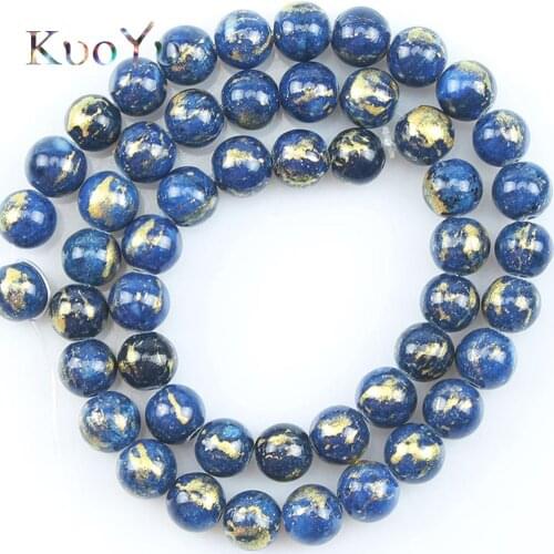 Dark Blue Lapis Lazuli Jades Stone Beads Smooth Round Loose Spacer Beads For Jewelry Making 4/6/8/10mm 15" Diy Bracelet Necklace