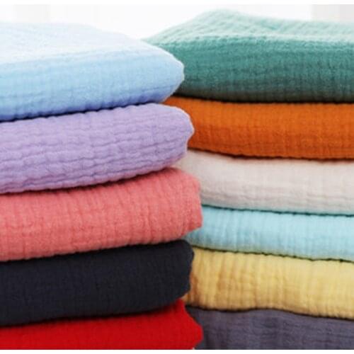 50X130cm Cotton Double Gauze Crepe Fabric For Sewing Baby Clothing Soft Drape Textured Fabrics For Sleep wear Shirts dress Tissu