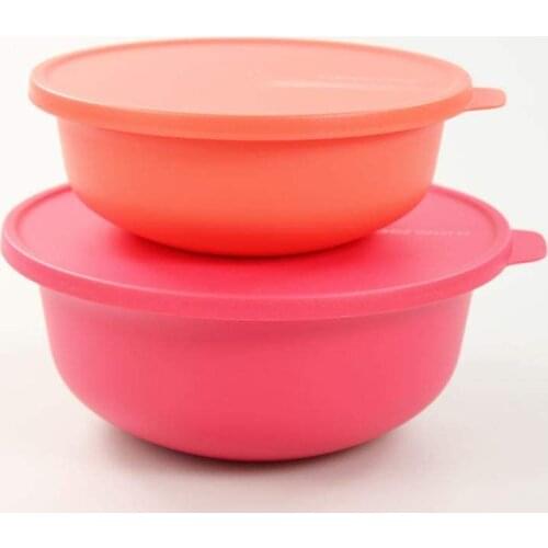 Tupperware Aloha 2L Outdoor Pink + 1L Loaf Bowls Service Bowls 2 Piece Set (1L x 2L)