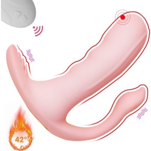 3 IN 1 Heating Wearable Dildo Vibrator Panties Vibrator for Women Remote Control G-spot Massage Anal Vagina Clitoris Stimulator