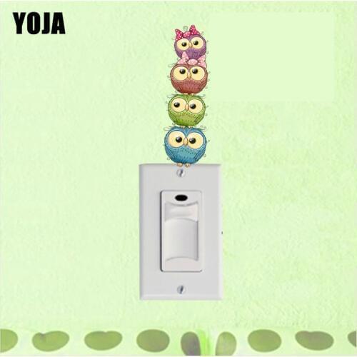 YOJA Coolest Family Owl Switch Wall Sticker Room Bedroom Personalized Colored Decor 10SS0144